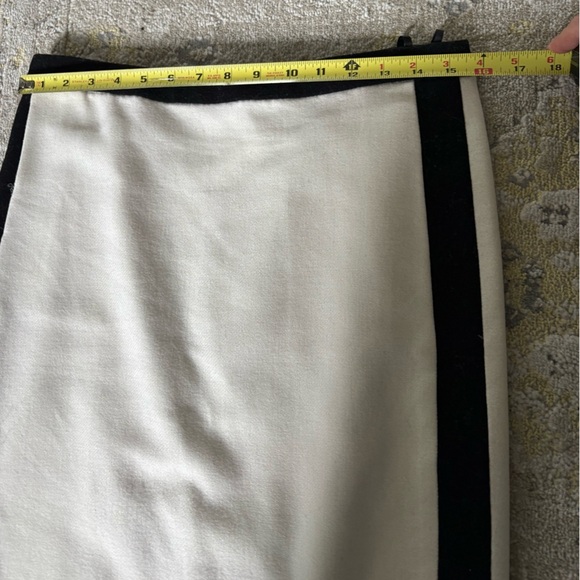 J.CREW  White and Black Contrast Pencil Skirt - Picture 6 of 8